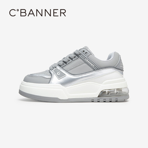 千百度厚底增高潮酷板鞋女秋季新款时尚高级感运动休闲鞋透气