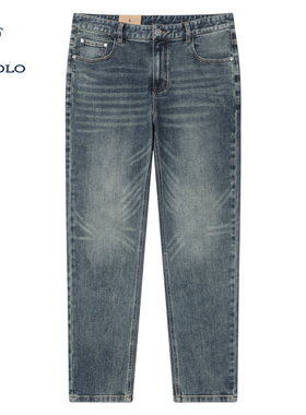 DIVPOLO保罗男士牛仔裤直筒弹力2025秋季商务休闲长裤子MU00233D3