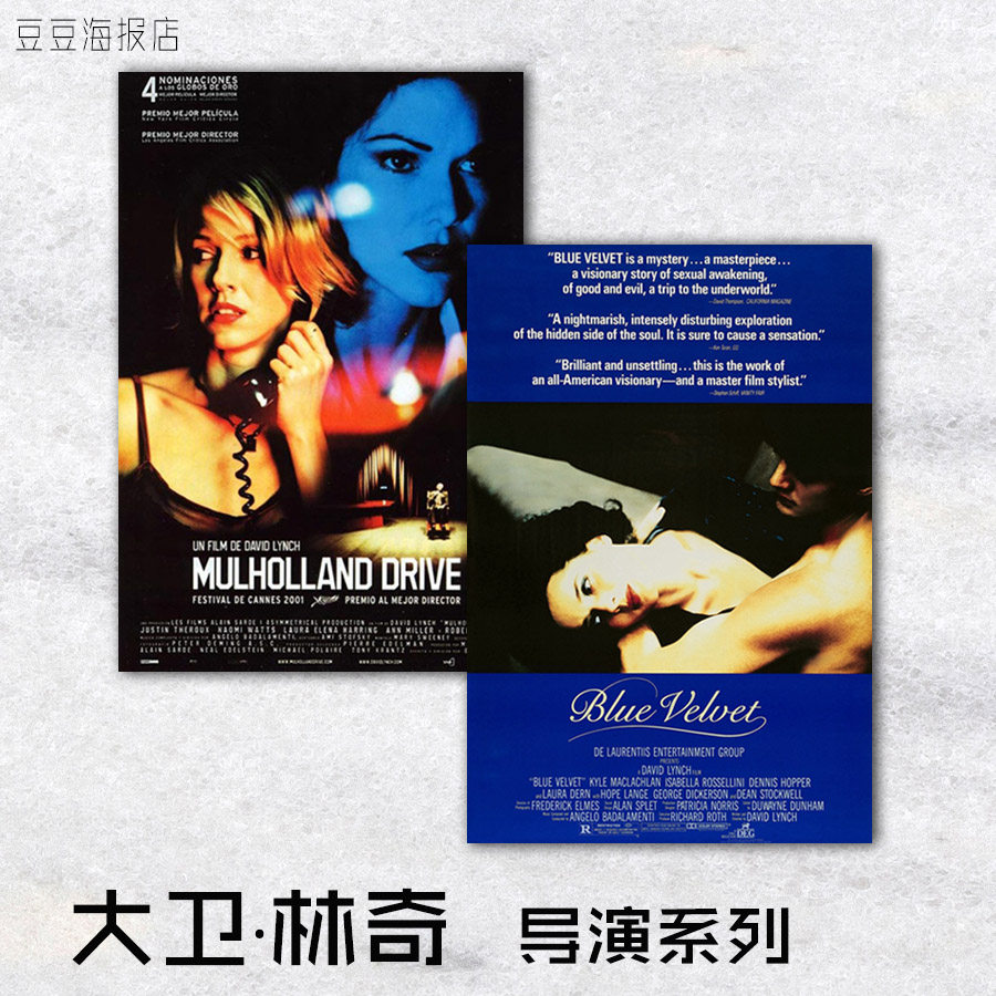 电影海报 穆赫兰道 蓝丝绒 我心狂野 橡皮头 象人 装饰画大卫林奇