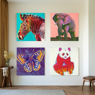 艺术风海报安迪沃霍尔斑马装饰画