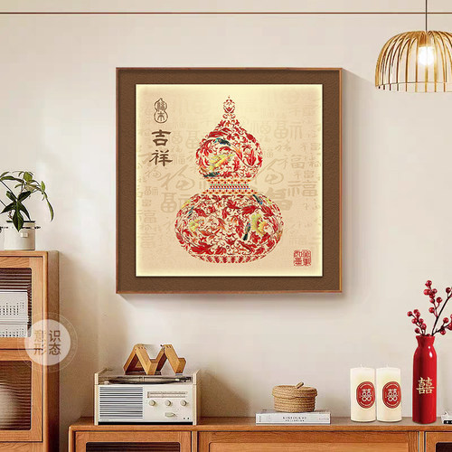 葫芦电表箱装饰画 画中式弱电源遮挡挂画 画正方形配电箱多媒体盒