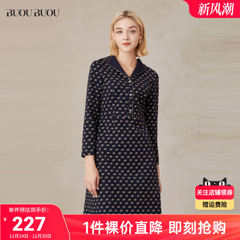 复古翻领修身优雅BuouBuou