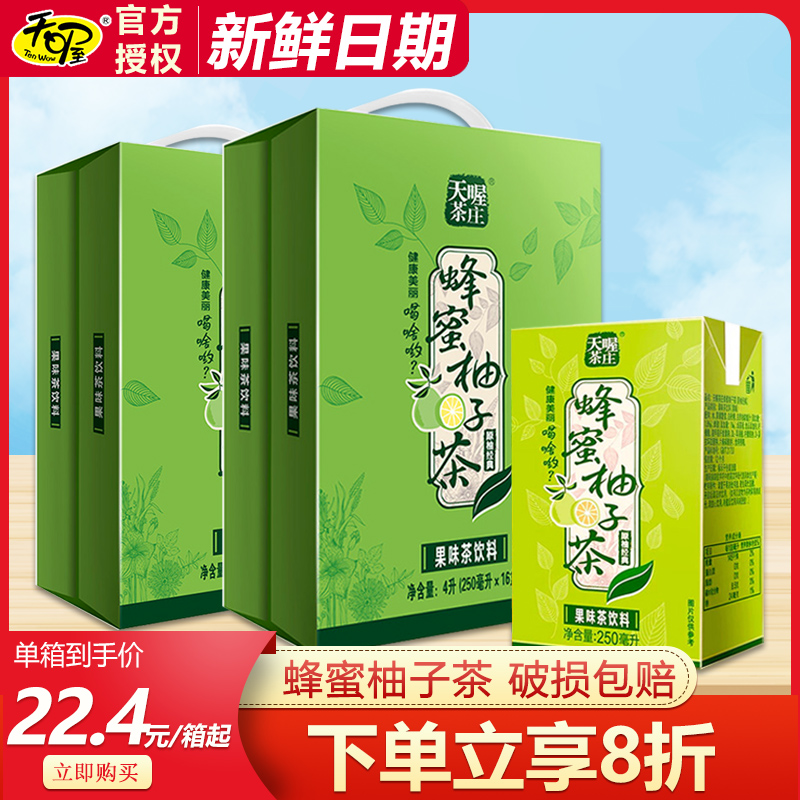 天喔蜂蜜柚子茶饮料250ml*16盒*2箱 冲饮果味茶饮品网红夏季饮料