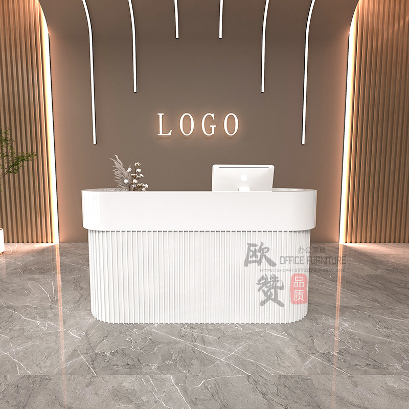 小型吧台公司烤漆办公接待前台店铺收银台吧台简约迎宾咨询服务台