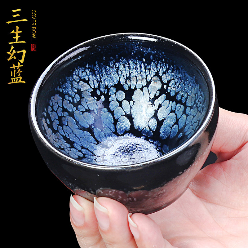 匠仙 名家邹云源建盏手工陶瓷曜变油滴天目盏大号茶盏主人杯单杯