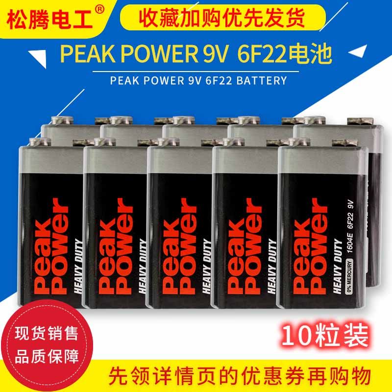 测温仪peak power 9v电池万用表钳形表照度计遥控无线麦克风6f22