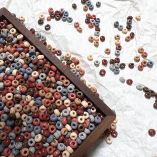 秋冬美拉德色玻璃米珠混色串珠散珠DIY手工制作手链项链饰品配件