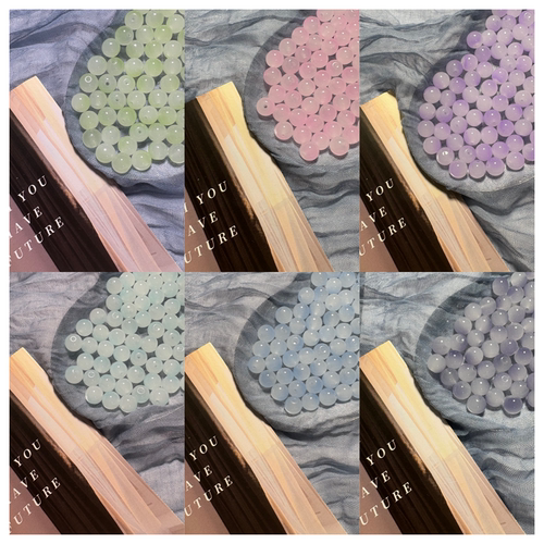 新款润色渐变仿玉料琉璃玻璃圆珠