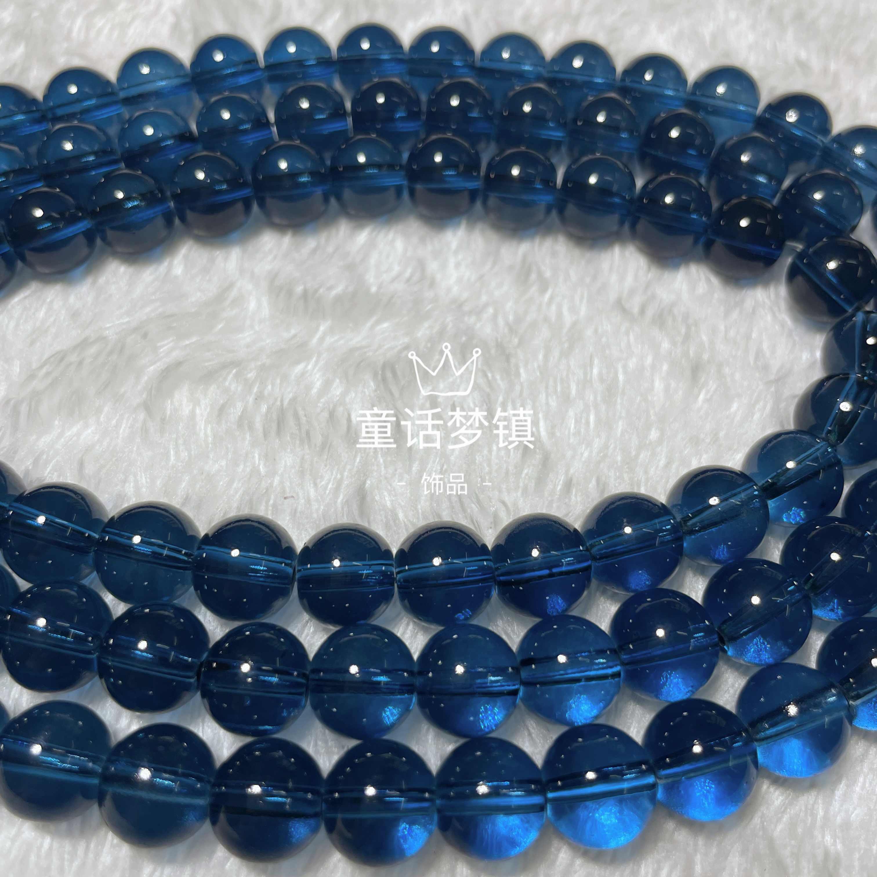 10mm透明单色琉璃玻璃圆珠散珠手工diy手链手串仙女礼物饰品材料