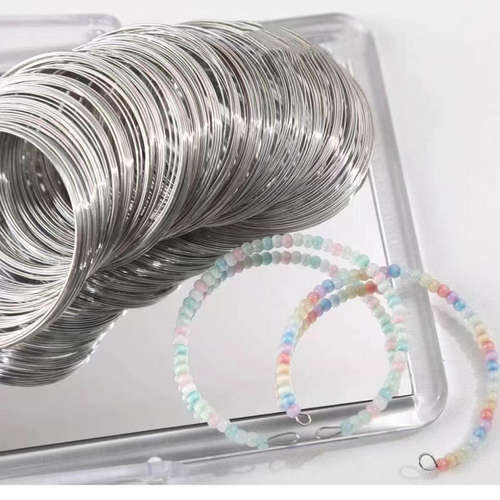 DIY手工配件白k色金属米珠钢圈