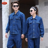 Джинсовый хлопковый износостойкий зимний комбинезон, увеличенная толщина, защита от ожогов