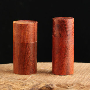 实木药盒筒迷你小木瓶密封管花梨木沉香储存罐便携可清洗PILL BOX