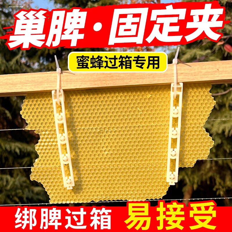 顶格巢脾夹过过箱箱导础夹子野蜂土养圆桶塑料脾条固定巢脾夹子