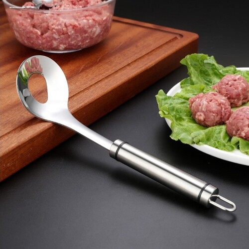 做肉丸子带洞的勺子不锈钢肉丸勺子汤勺家用漏勺厨房用品制作器肉