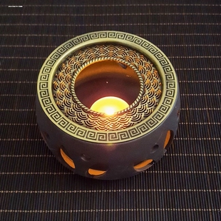 轻奢高档暖温茶炉花茶壶蜡烛煮茶炉陶瓷底座加热炉保温明火煮茶器