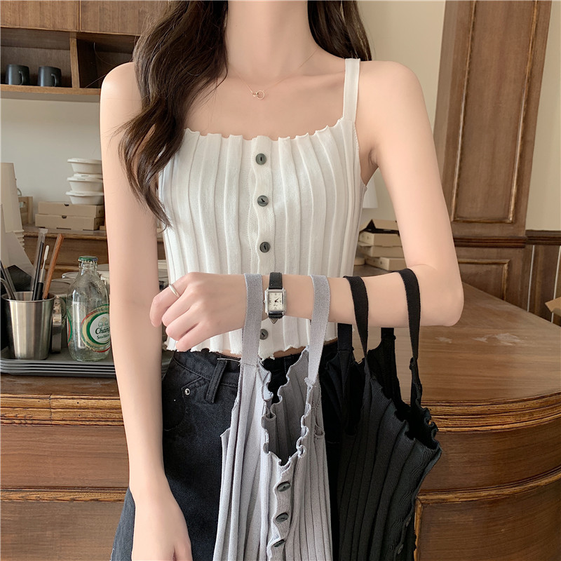 Real price new fashion button bottom strap slim blouse