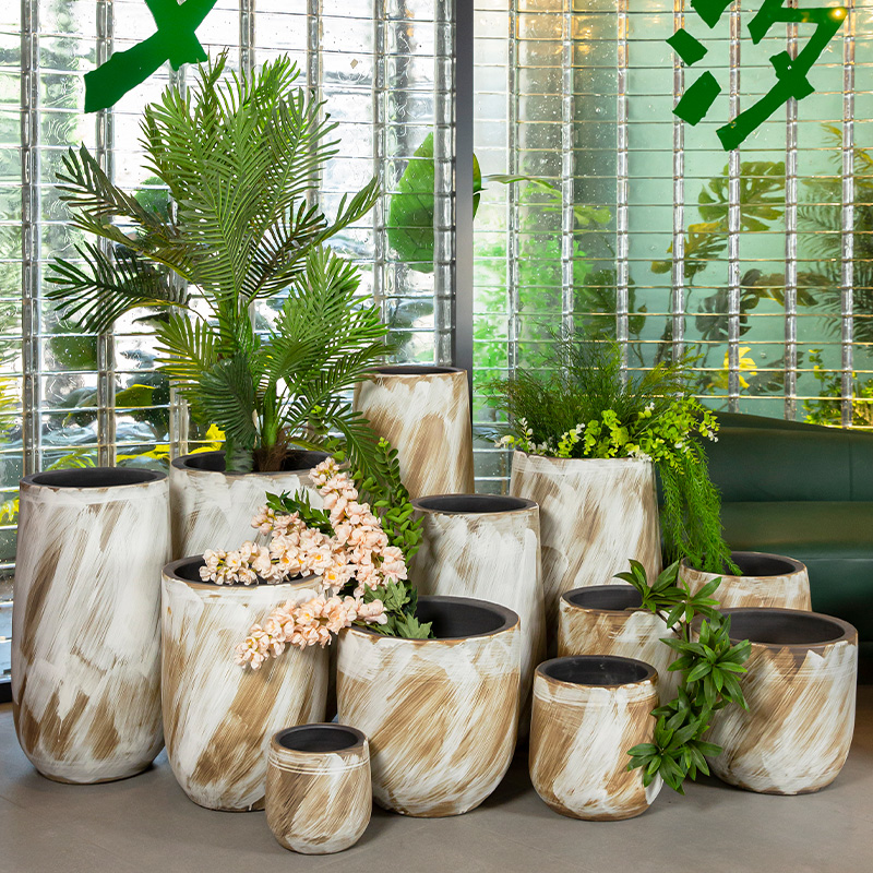 复古陶瓷花盆侘寂风落地简约