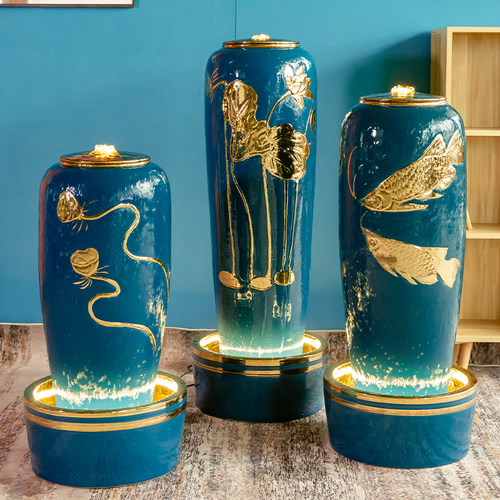 景德镇陶瓷现代简约流水摆件