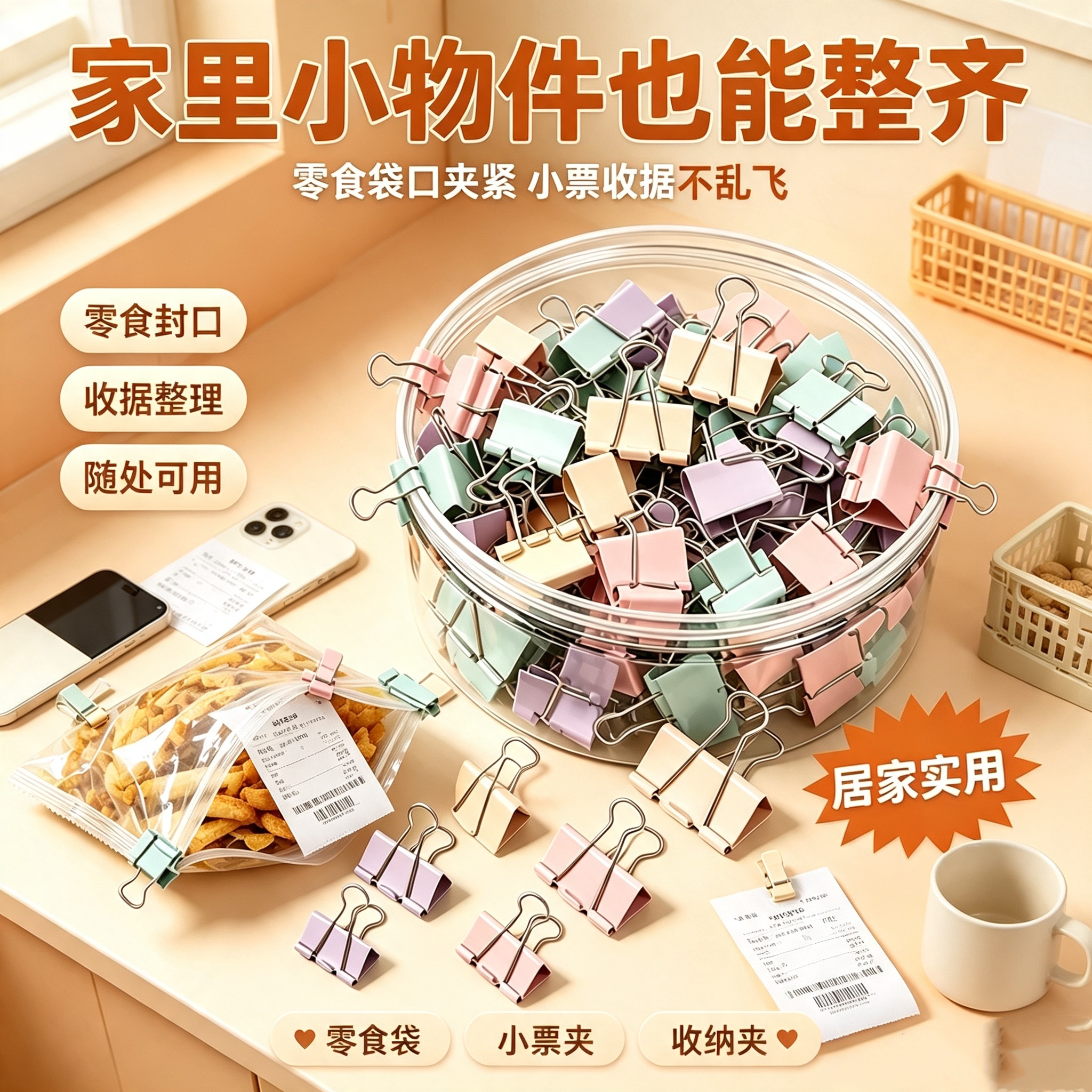 食品封口夹密封保鲜袋厨房办公室