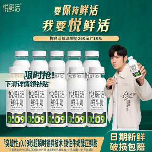君乐宝悦鲜活低温鲜牛奶260ml 10瓶学生早餐奶 周杰伦推荐