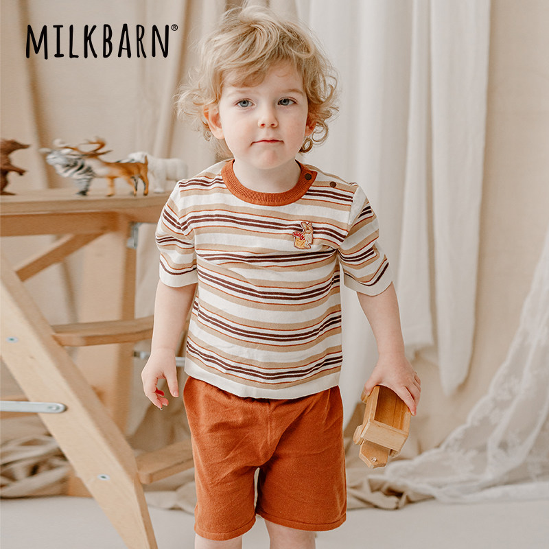 Milkbarn条纹针织短袖图片