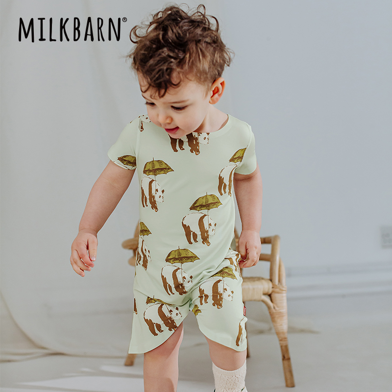 Milkbarn2024新品婴儿睡袋宝宝夏款防踢被神器儿童分腿莫代尔睡袋
