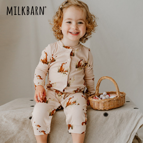 Milkbarn婴儿全棉长袖长裤连体服