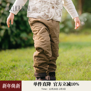 女童加厚束脚裤 子男童宽松休闲长裤 子 儿童裤 Milkbarn2025秋冬新品