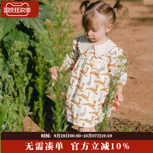 Milkbarn女童花边领连衣裙