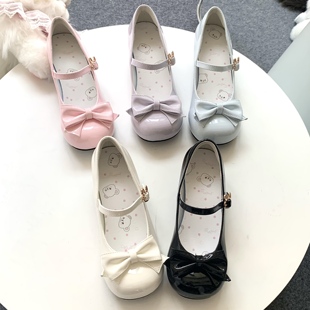 【现货】泡芙小熊酱原创正版圆头蝴蝶结可爱lo鞋甜美舒适百搭日常