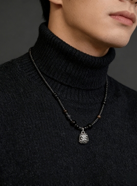 中国风醒狮瑞兽串珠不掉色项链