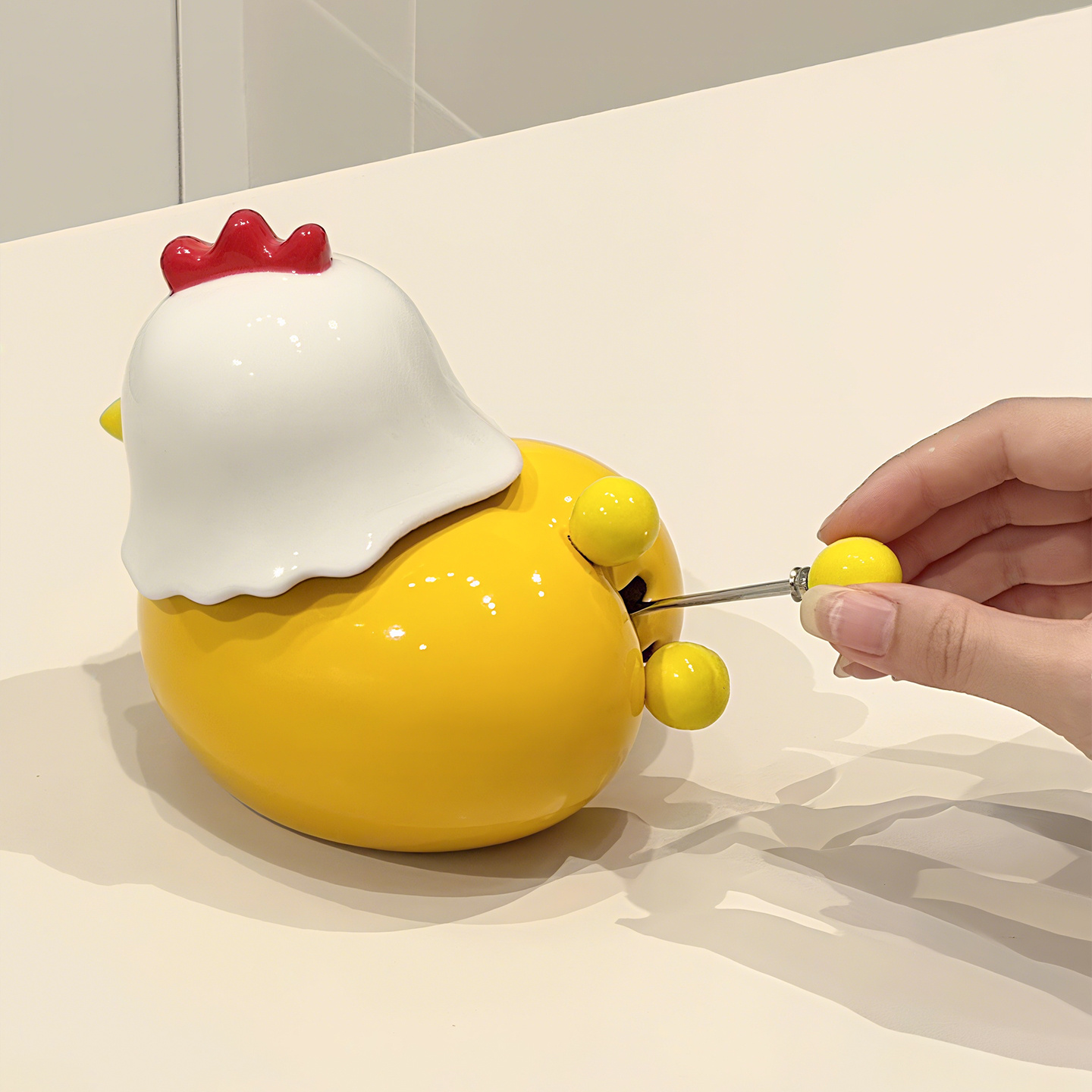 小鸡不锈钢果叉牙签筒二合一