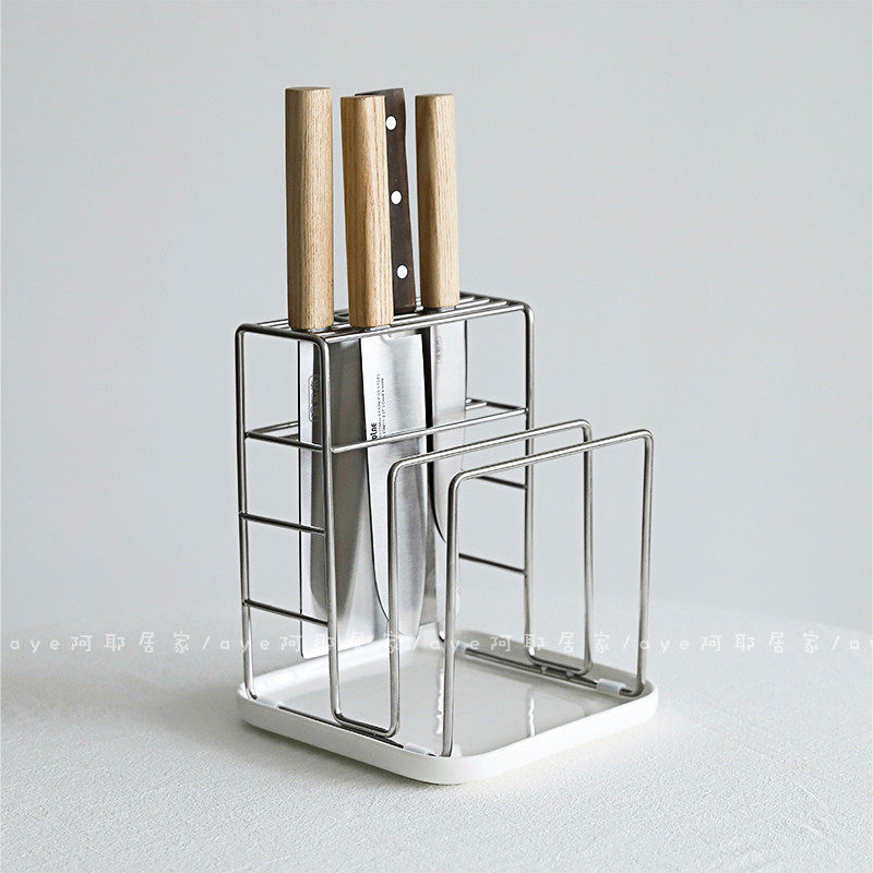 小东西大收纳！简约304不锈钢刀架砧板架加厚厨房沥水多功能收纳,厨房/烹饪用具,刀架,淘宝优惠券,粉丝福利购,淘宝优惠卷