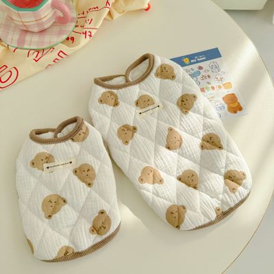 冬季纯棉猫咪衣服无袖开衫棉衣