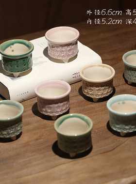 卡通创意个性透气桌面装饰陶瓷花盆多肉印章可爱