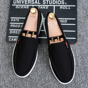 透气工作鞋 老北京布鞋 男板鞋 休闲百搭帆布鞋 子男 男一脚蹬懒人韩版