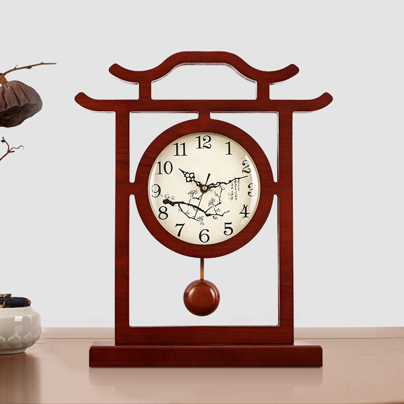 新中式座钟台钟客厅实木钟表静音时钟创意桌面摆件大号台式坐钟|ruв категории Домашний быт, часы, украшения дома/будильник, часы/будильник - от Buy2taobao.com для оказания профессиональной услуги покупки агента Taobao