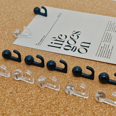 20枚透明黑色创意图钉挂钩