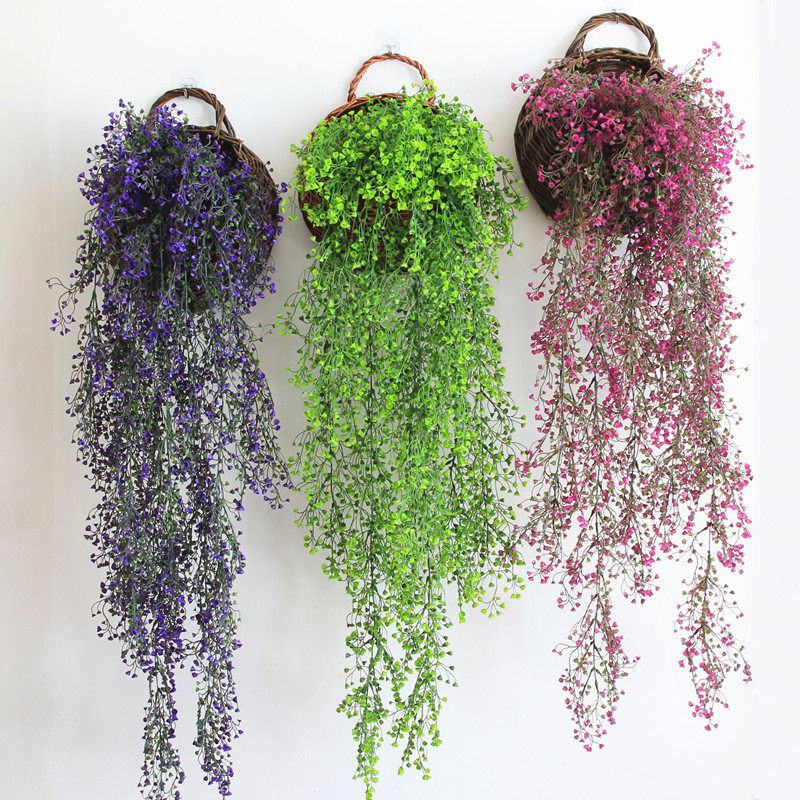 壁挂花墙壁装饰品挂件客厅墙上仿真植物创意田园简约吊兰阳台餐厅