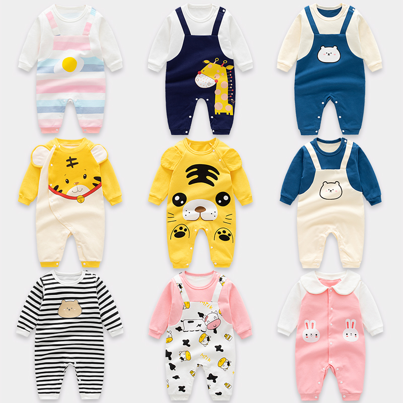 纯棉新生儿哈衣连体衣女宝宝