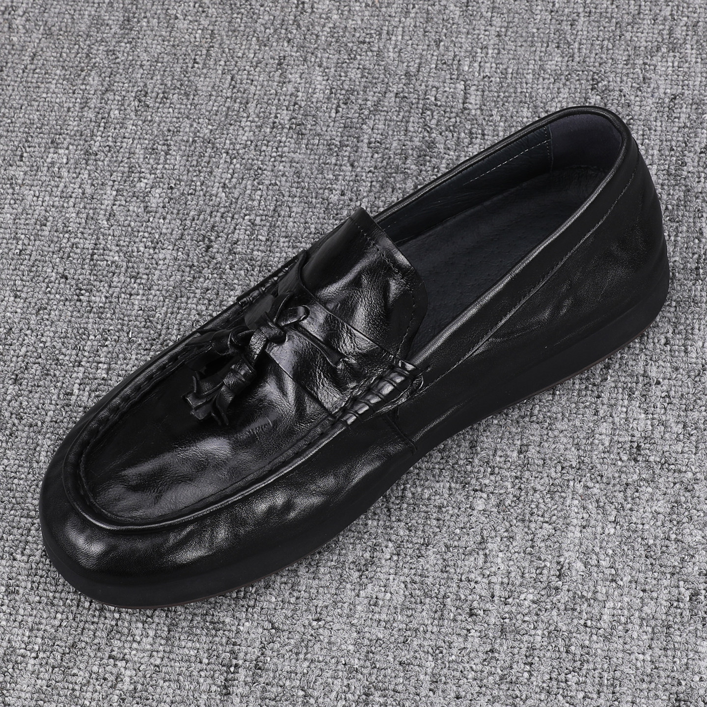 2025新款豆豆鞋男秋季真皮乐福鞋男款一脚蹬懒人商务厚底休闲鞋潮