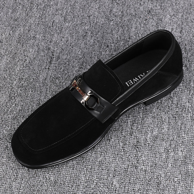 牛反绒男鞋春秋2026新款潮流翻毛皮休闲皮鞋男士磨砂一脚蹬休闲鞋