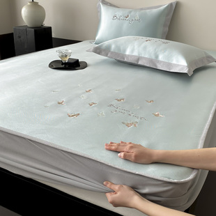 轻奢7A类高精密抗菌高端冰丝凉席三件套可机洗折叠软席婴儿空调席
