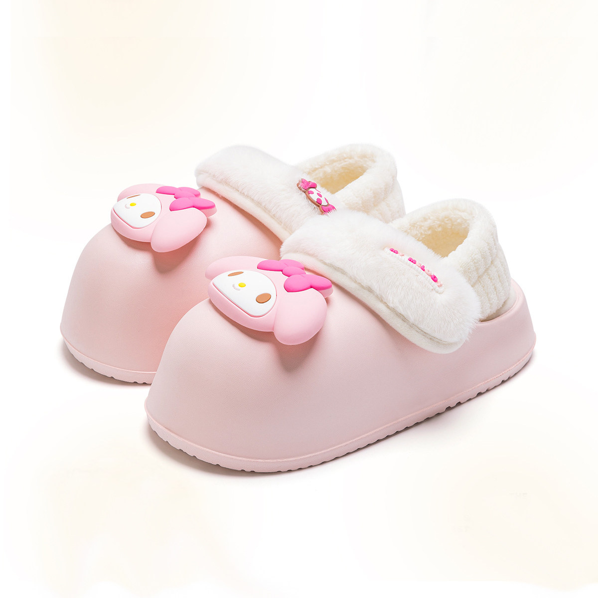 三丽鸥儿童棉拖鞋女童男童包跟冬季新款室内凯蒂猫美乐蒂大童棉鞋