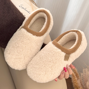 大童棉拖鞋女童男童防滑秋冬季新款室内家居学生毛拖亲子包跟棉鞋