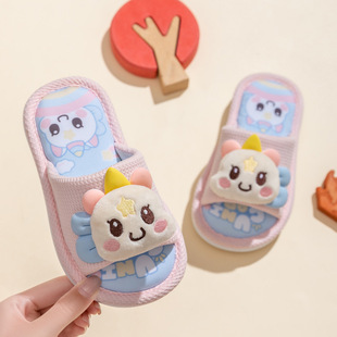 儿童亚麻拖鞋女童男童防滑四季室内家居小孩子春秋棉麻布拖鞋女孩