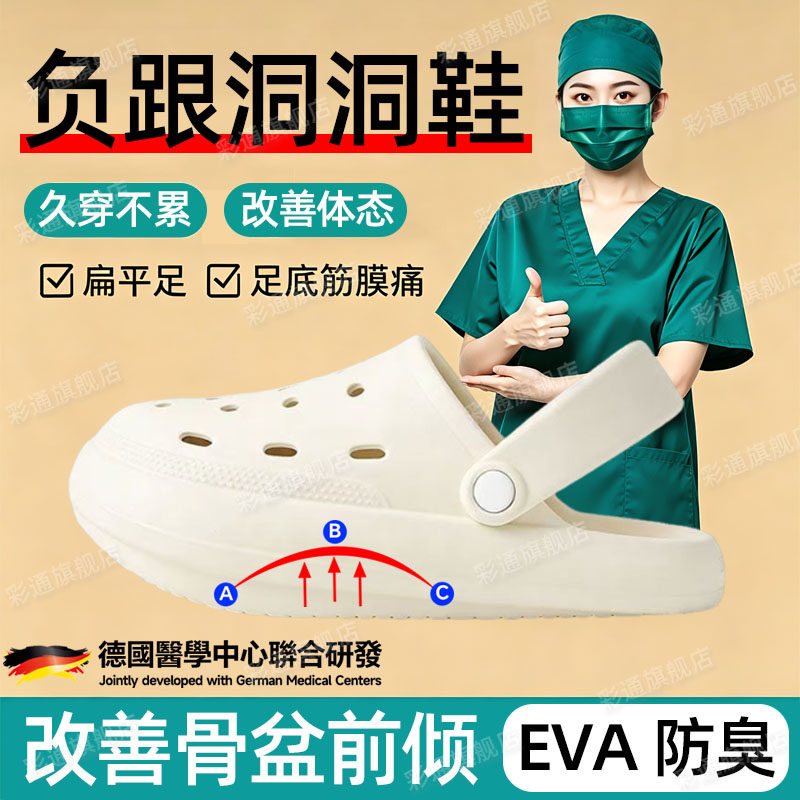 【改善骨盆前倾】负跟洞洞鞋外穿