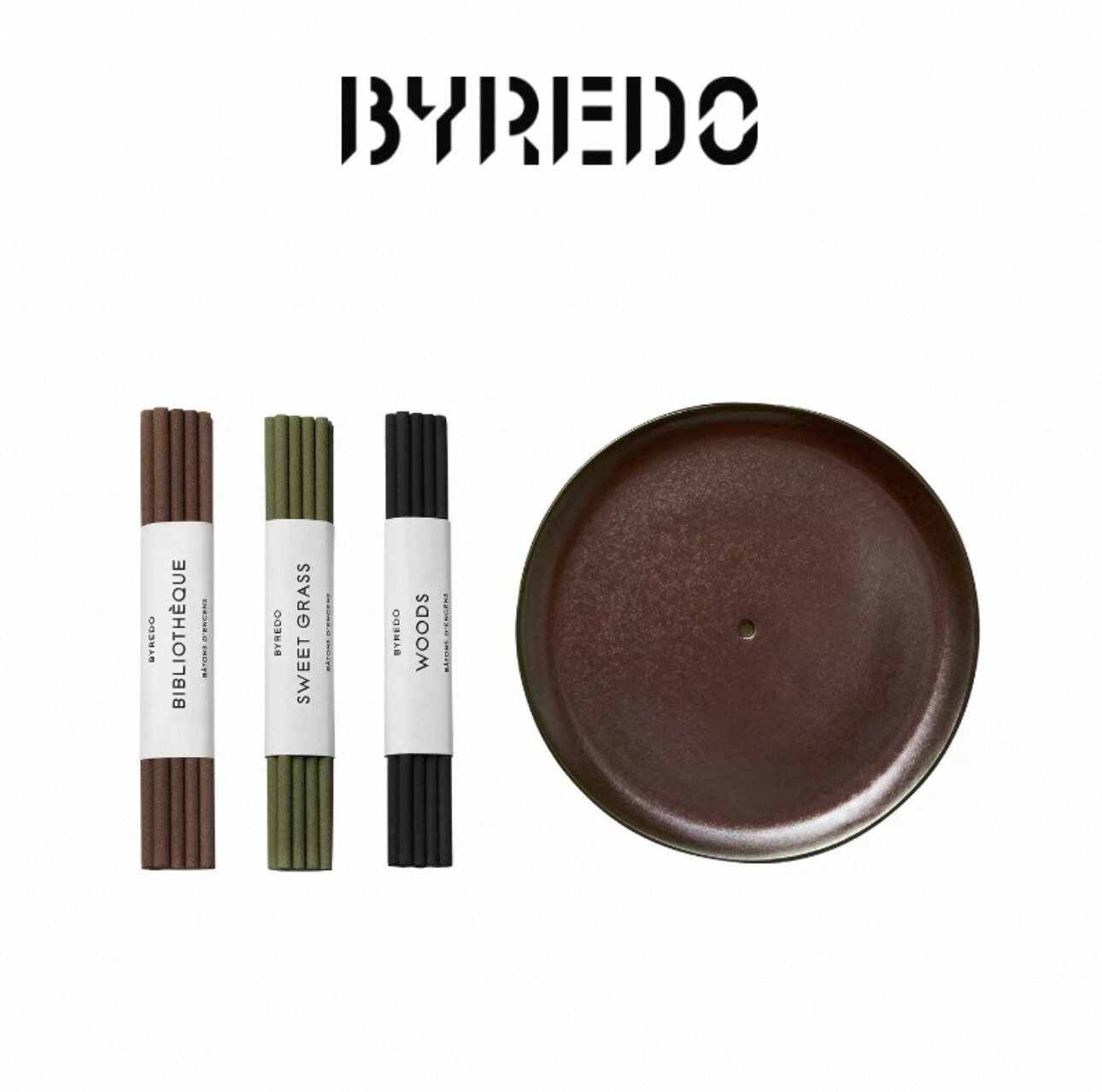 BYREDO/柏芮朵 百瑞德新款晴山蓝陶瓷托盘木质中性香薰 焚香线香
