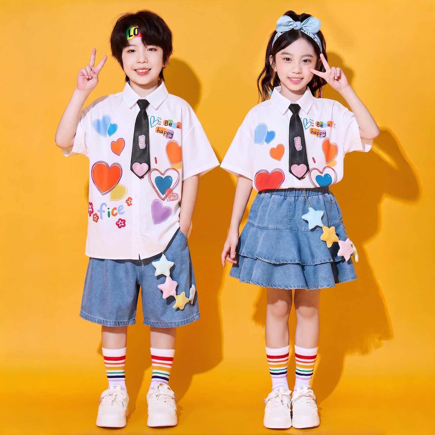 六一儿童演出服小学生啦啦队服舞蹈服运动会服装幼儿园合唱表演服