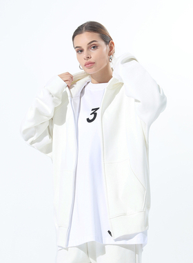 INNERSECT THE THREE开衫卫衣背后logo宽松潮连帽外套男女同款